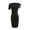 Pure Desire Asymmetrical Off-Shoulder Dress: 2024 Summer Sexy Slim-Fit Hip-Hugging Skirt for Women