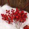 50Pcs 7 Head Artificial Red Berries Reusable Christmas Ornament Simulation Berry  Home Decor