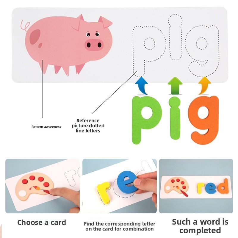 Wooden Puzzle Kids Toy With Alphabet Word Play For Early Development Learning