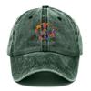 Herren Damen Retro Boho Baseballkappe mit mehrfarbigem floralem Wirbelmuster Viskose gewaschen Geeignet für Outdoor Strand Festival