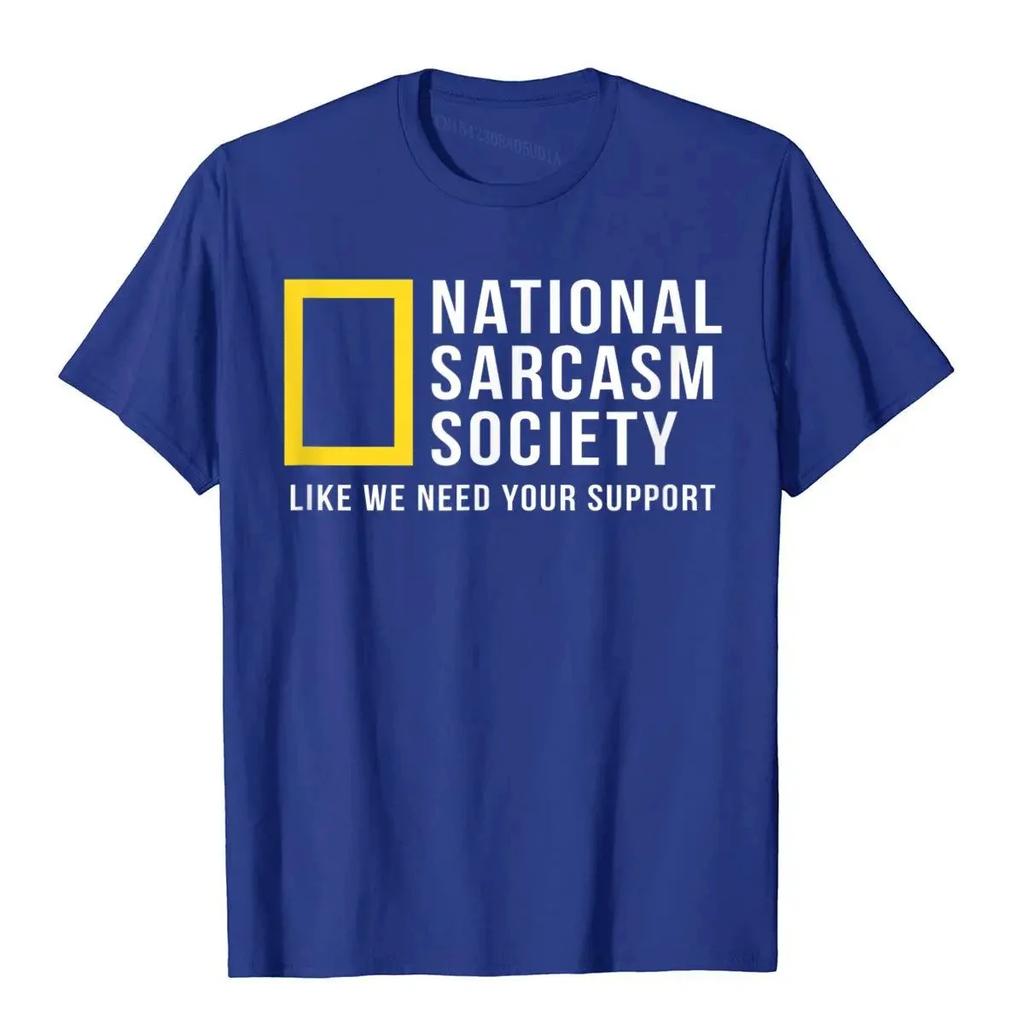National Sarcasm Society Morsom Sarkastisk Menn Kvinner T-skjorte Bokstavtrykk Topper T-skjorte Bomull Herre Oversized Casual Topp T-skjorte