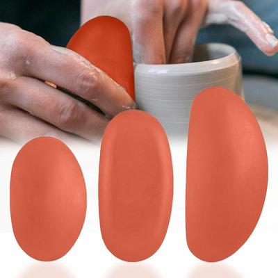 3-Piece Oval Silicone Sculpting Tool Set for Pottery: Large, Medium, Small