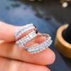 Micro-Paved Diamond Ring: Women's Fashionable and Versatile Statement Index Finger Accessory.