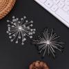 1Pair Handmade Beaded  Glass Snowflake Earrings Wedding Dress Exaggerated Ear Studs Bridal Jewelry Fashionable Jewelry