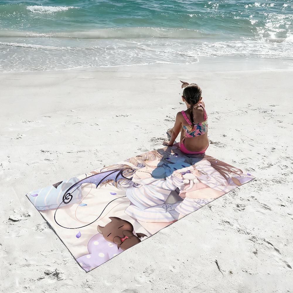 White Cat Girl Towel Shower Sauna Travel Spa Quick Dry Gym Accessories Soft Large Beach Towels