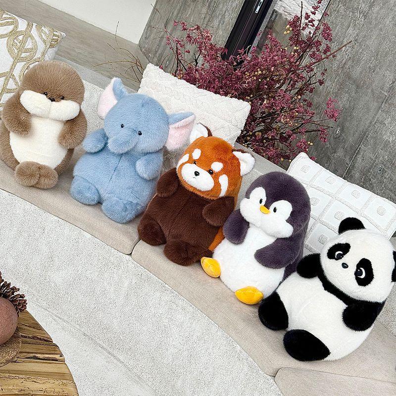 Lazy Series Waldtierpuppe Elefant Waschbär Pinguin Kindergeburtstag Plüschtier Kuschelpuppe
