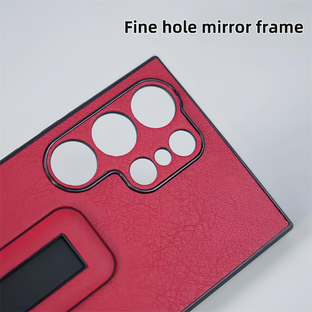 Military Soft PU Leather Push-pull Bracket Grip Stand Case For Samsung Galaxy S24 S23 S22 S21 Plus Ultra Business Armor Funda