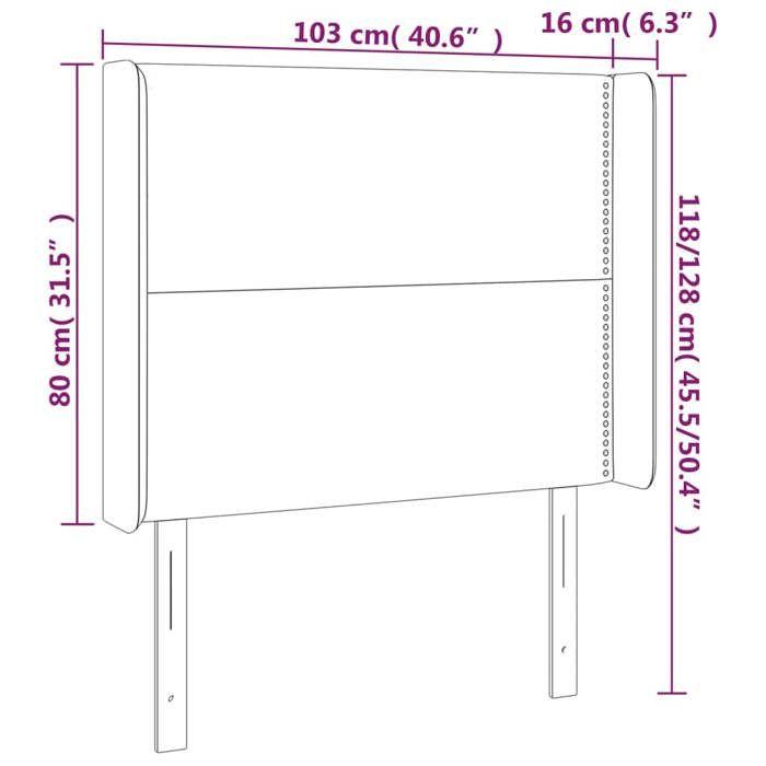 VidaXL Tête de Lit à LED Meuble de Chambre à Coucher Accessoire de Lit Simple Tête de Cadre de Lit Intérieur Marron Foncé 3123901