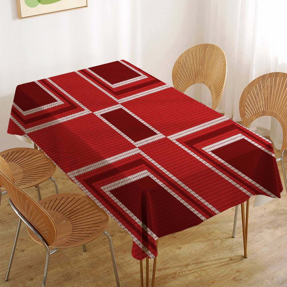 Christmas Pattern Table Stain Resistant Decorative Washable Polyester Tablecloths For Dining Table Parties And Wedding