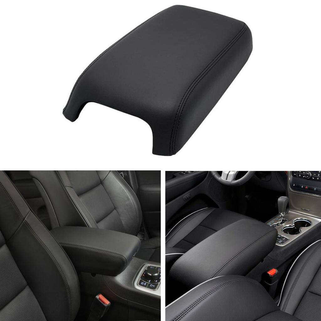 Car Center Armrest Box Cover Pad Microfiber Leather Waterproof Protection Black For Jeep Grand Cherokee Dodge Durango 2011-2020