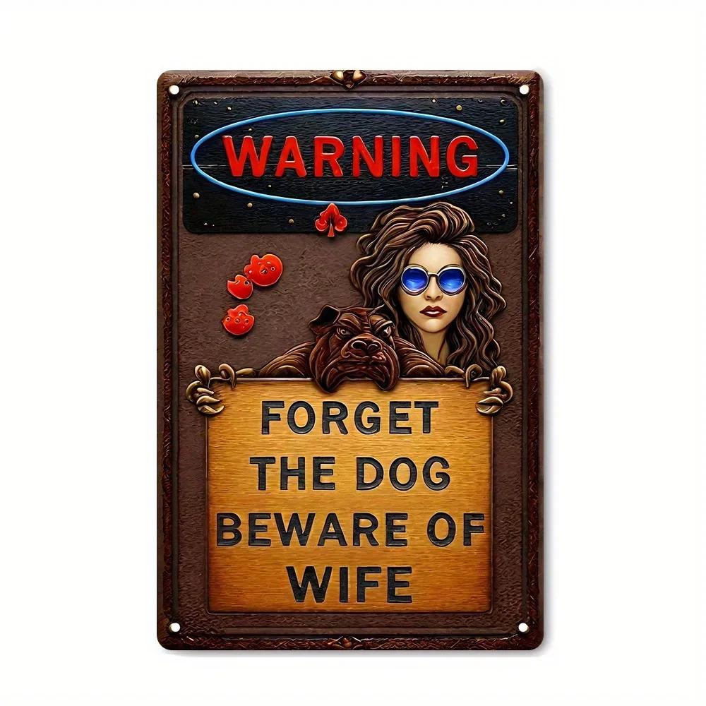 Exclusive Vintage 3D “Beware” Metal Sign - Premium Quality Metal with Eye - Catching 3D Design, Ideal Wall