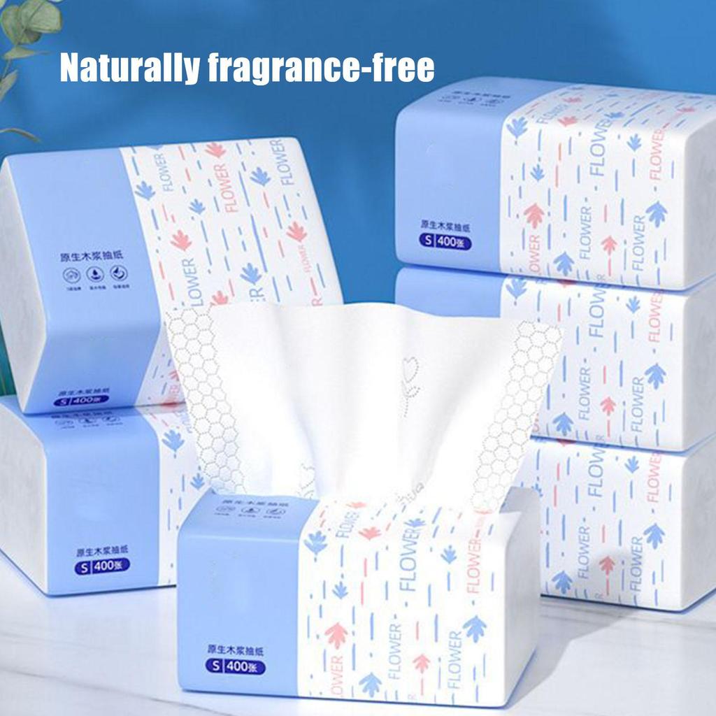 400 sheets 80 paper thickened whole box log paper towel napkin paper household large package sanitary facial tissue paper