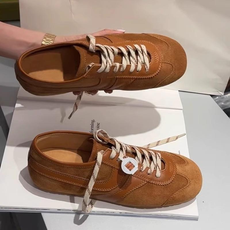 Green Retro German Training Shoes Women's 2025 New Summer Breathable Thin Versatile Height-increasing Flat-bottomed Sports and Leisure Shoes