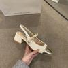 Mary Jane Baotou Women's Sandals Princess Temperament New Chinese Square Heel Fashion Temperament Women's Sandals