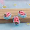 8 Peças Kawaii Brilhantes Cesta de Frutas Miniatura Cabochões de Resina Flatback para Grampo de Cabelo Scrapbooking DIY Decoração de Casa Acessórios para Artesanato