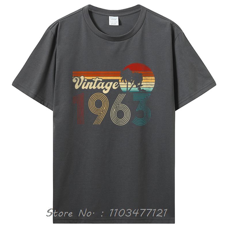 Anniversaire Vintage 1963 Vieux Cadeaux T-shirts Vintage T-shirts Graphiques d'Été Vêtements Streetwear T-shirt Oversize hommes T-shirt en Coton