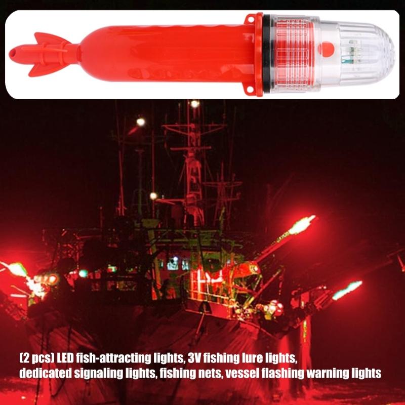 Energy Efficient 3V Fishing Light with Flashing Alerts Waterproofed Durability LED Fish Light for Marine Boats Safety
