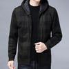 Men Jacket Plaid Pattern Breathable Polyester Sweater Hoodie for Winter