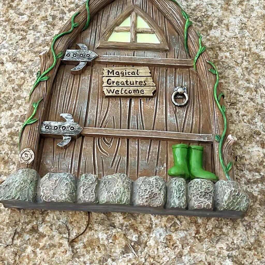 Miniature Fairy Gnome Window and Door Elf Home for Garden