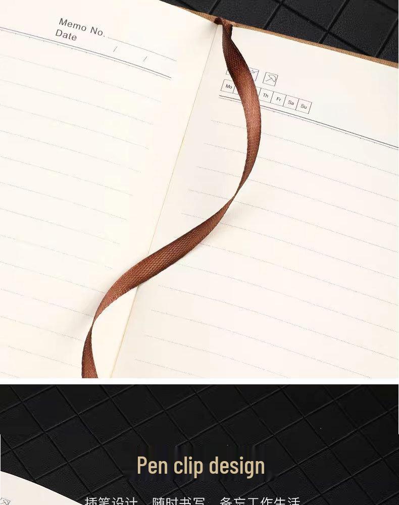 Premium A5 Faux Leather Business Notebook with Custom Logo for Office Meetings