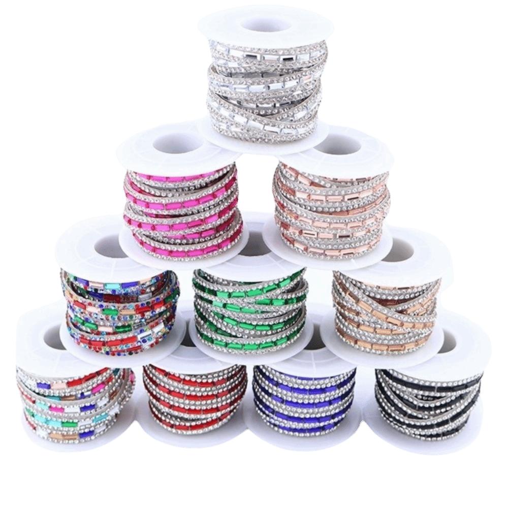 Colorful Crystal Strip Shiny Flexible Glass Rhinestone Trim DIY Supply Self Adhesive Rhinestone Strip Shoes Decor