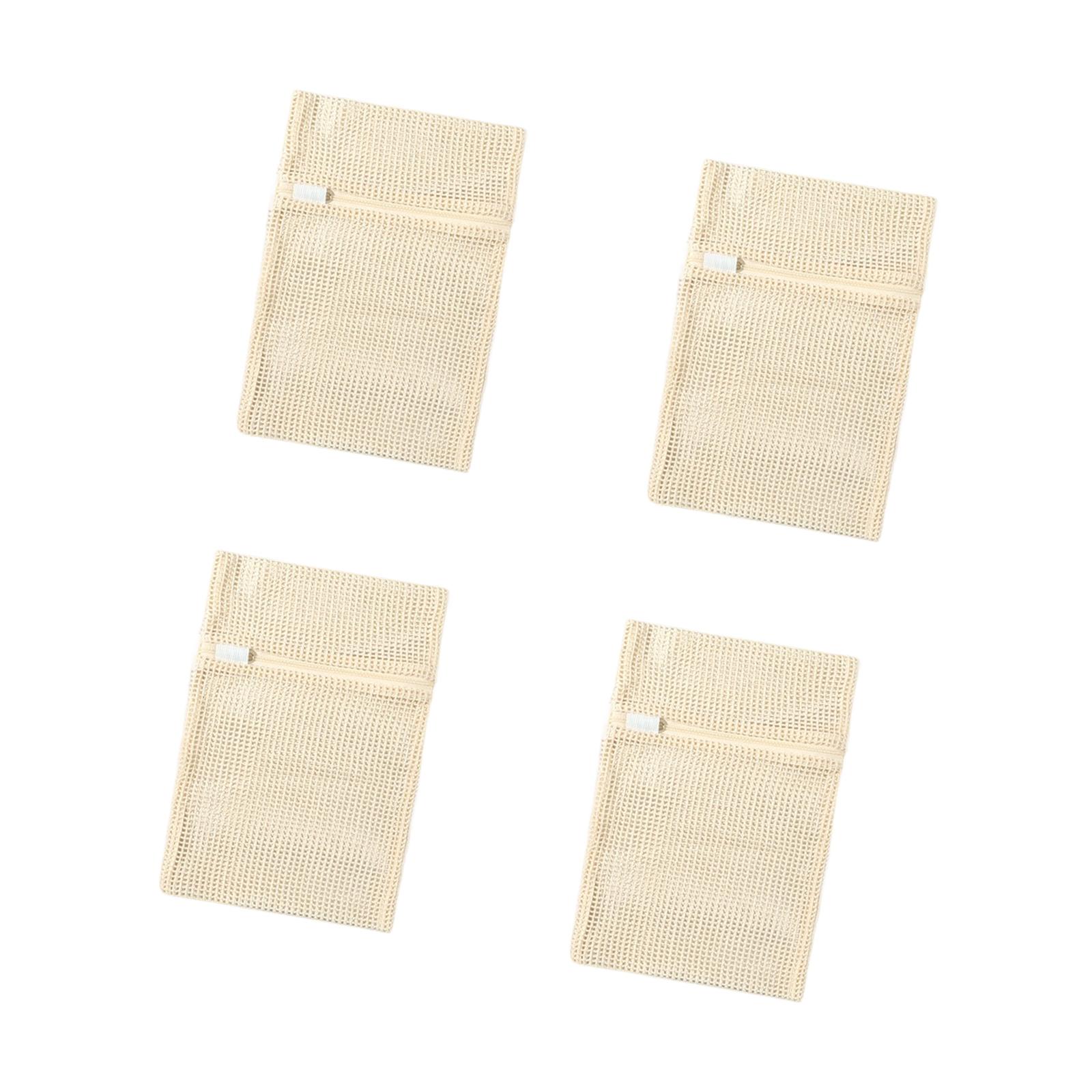 

Набор из 4 дышащих утолщенных хлопковых сетчатых мешков для стирки свитера, нижнего белья с усиленными молниями S