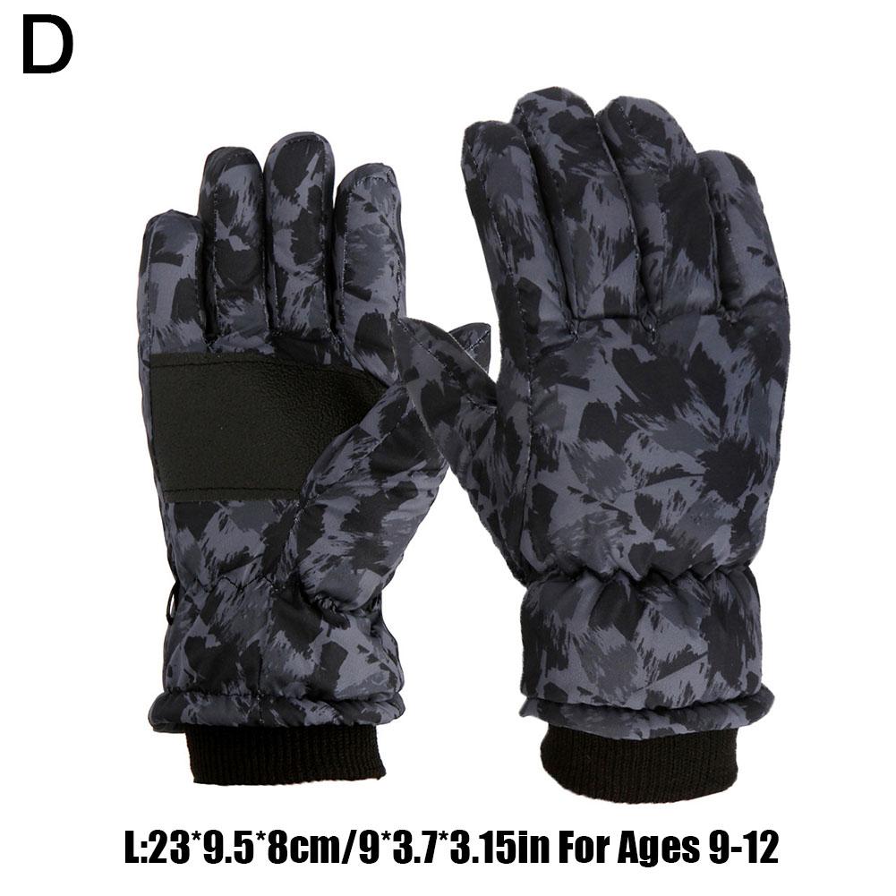 Kids Unisex Winter Snow Thermal Ski Gloves Outdoor Gloves For Boys Snowboard Cold Girls Waterpr J1Z9