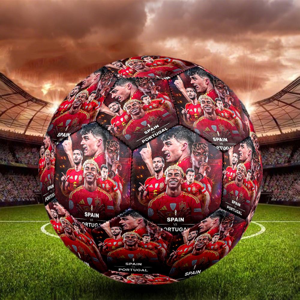 1pc Spain Vs Portugal Soccer Match Stylish Design Size 5 Soccer Ball Professional Football for Competition Training Practice. 0701a61