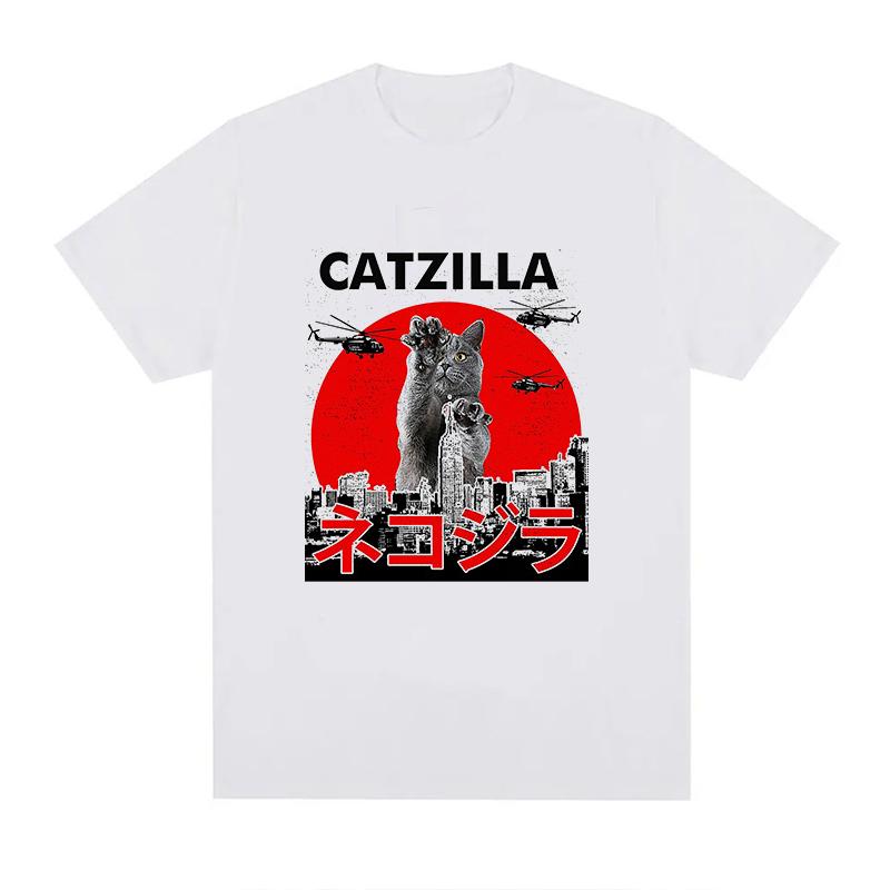 Catzilla Tshirt Unisex Unisex Plus Size Fashion Oversized Breathable Oneck Casual Streetwear Harajuku Summer Unisex Tees