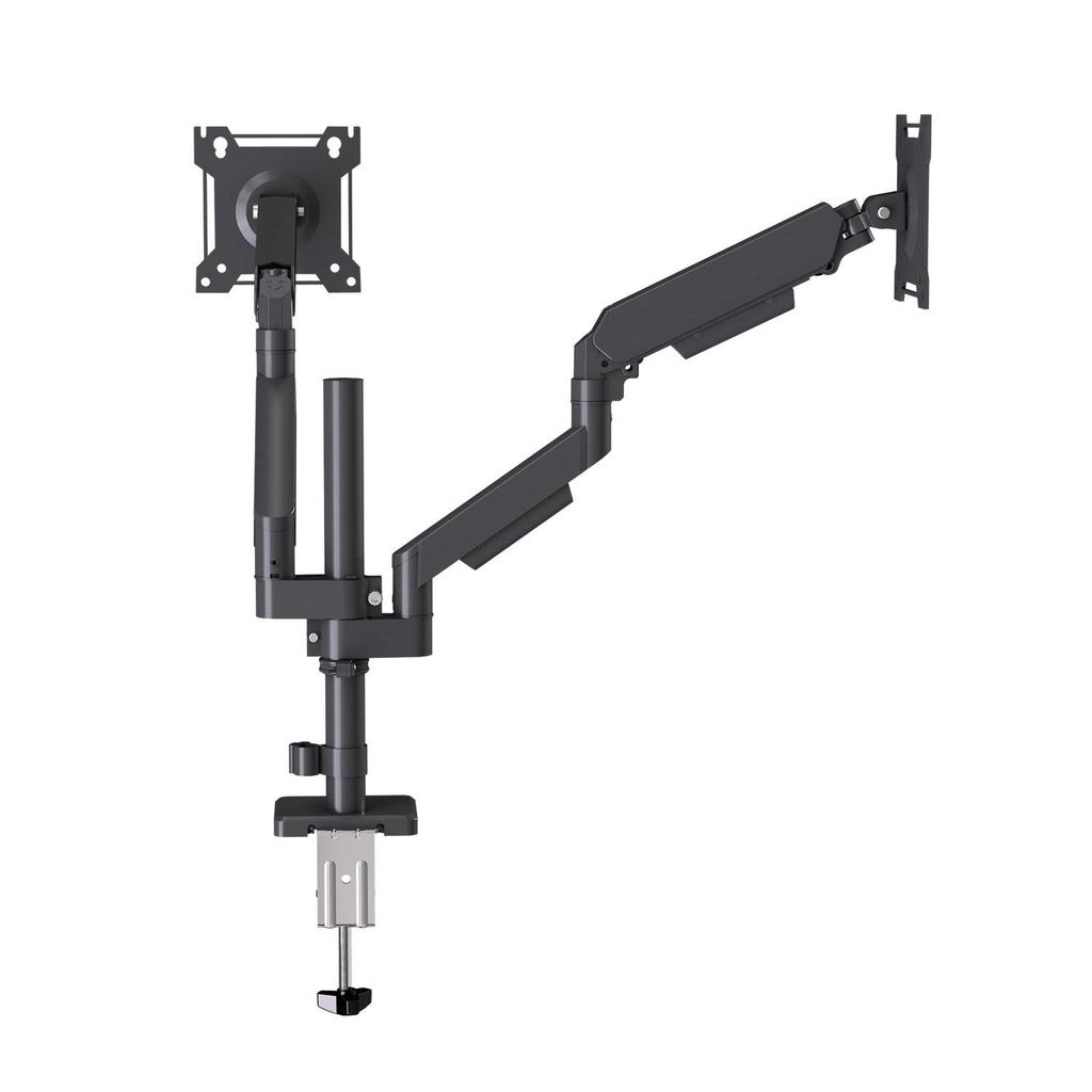 Adjustable Dual Screen Stand for 24/27 Inch Monitors, 360° Rotation