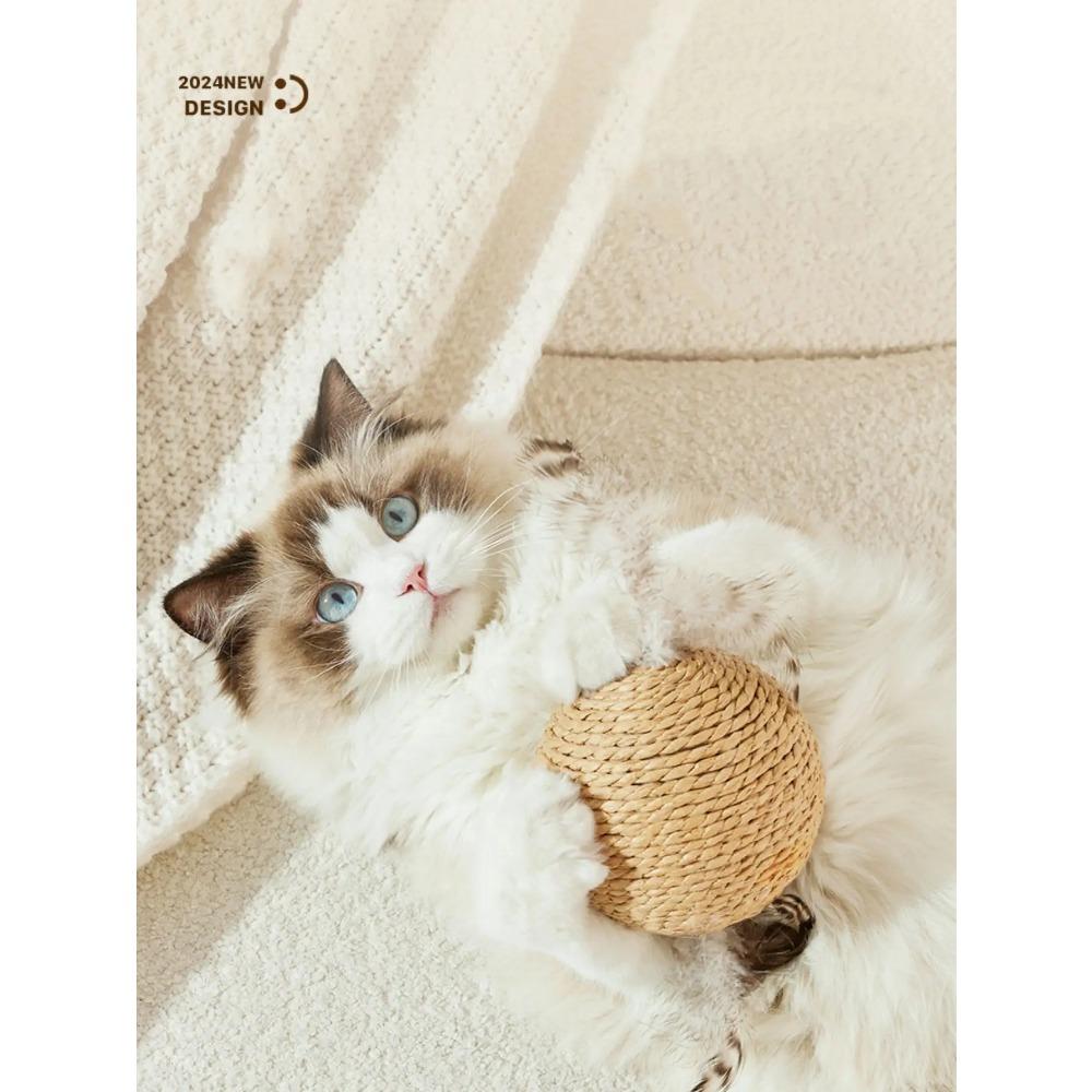 10CM Interactive Sisal Cat Scratching Ball Toy for Kitten Teeth Cleaning Anti Bite Cat Ball Sounding Toy Pet Supplies