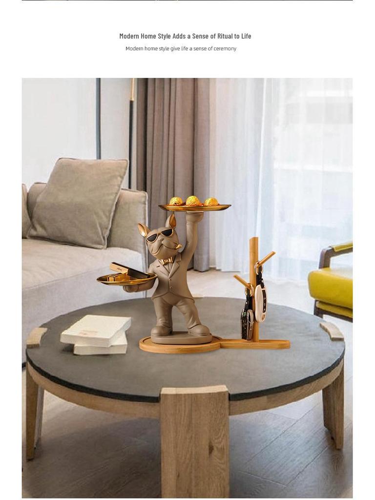 Luxurious Bulldog Key Holder and Storage Tray for Entryway Decor