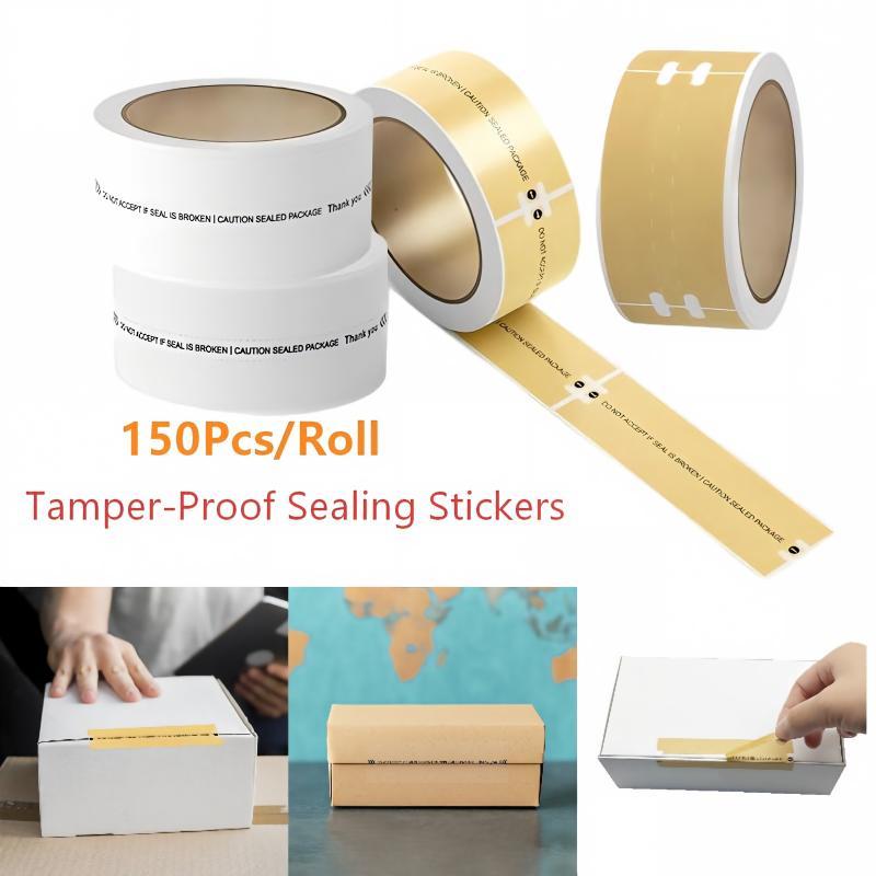 100/150 Stück manipulationssichere Siegelaufkleber Sicherheitsetiketten Siegelbandrolle Diebstahlsicheres Paketversiegelungsband für Versandverpackungen