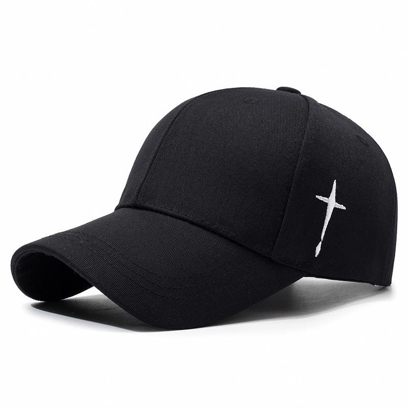 Spring Side Embroidered Cross Sport Cap Sunshade Baseball Cap for Young Men Women