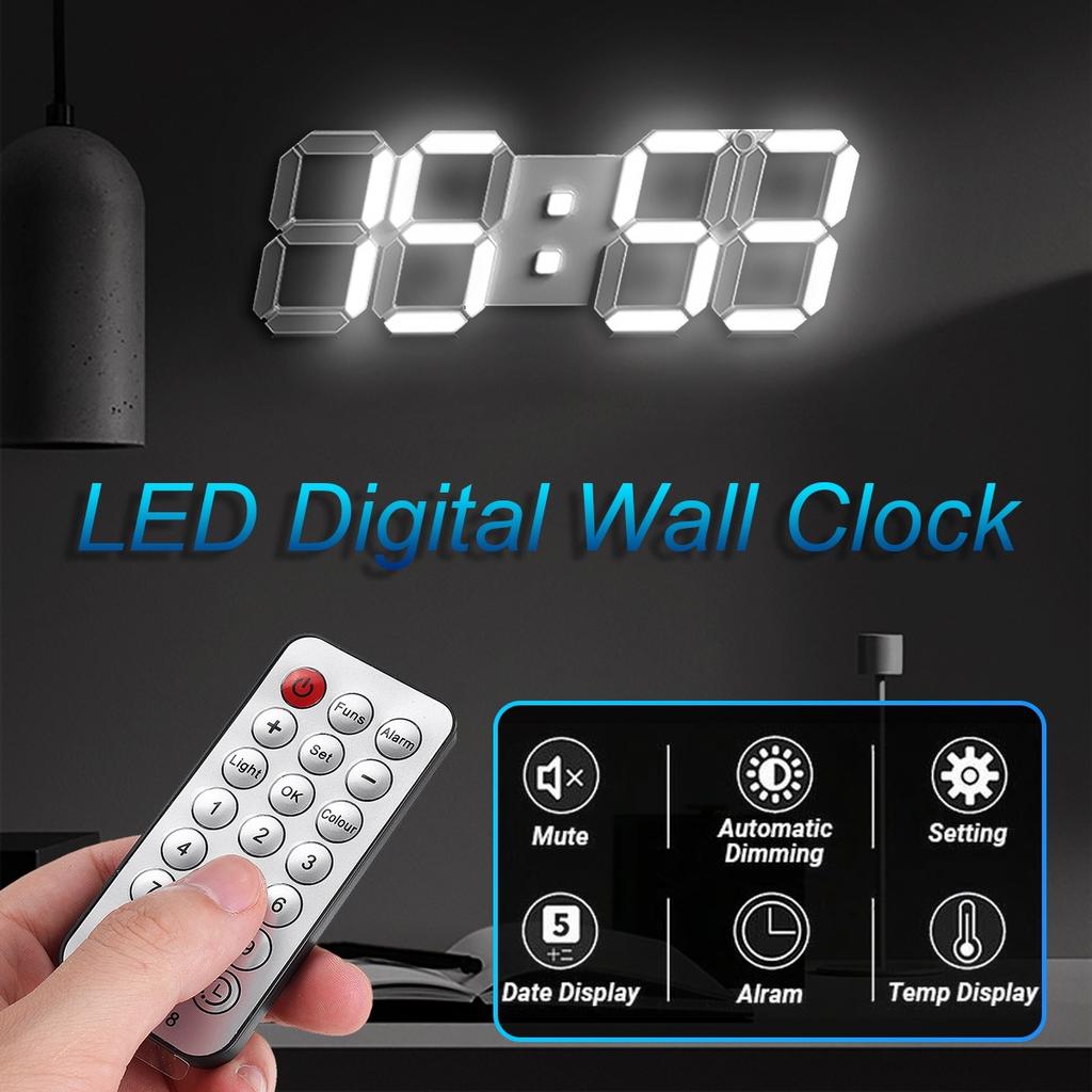 Buy 3D LED Wall Clock Modern Design Digital Table Clock Alarm ...
