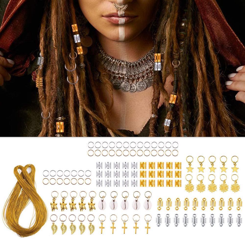 

Dreadlocks Snowflake Leaf Shape Hair Rings Clip Hair Bands Rope Braids Accessories