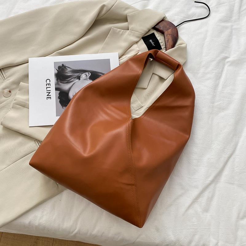 2023 New Leather Totes Bags Women Casual Wild Ladies Hobos Handbags Large Capacity Shoulder Girls Simple Female Messenger Bag