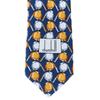 Used Dunhill Tie Silk Navy Orange Business