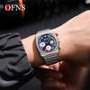 Módní pánské náramkové hodinky Chronograf Datum Vodotěsné Svítící Pánské hodinky Nerezová ocel Luxusní Křemenné Pánské hodinky