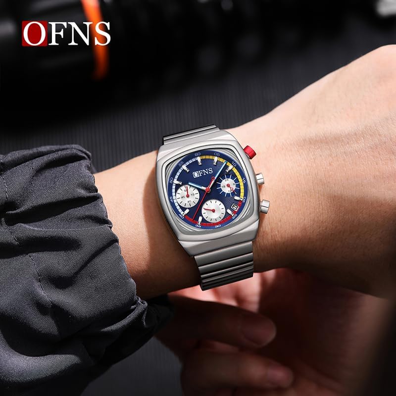 Módní pánské náramkové hodinky Chronograf Datum Vodotěsné Svítící Pánské hodinky Nerezová ocel Luxusní Křemenné Pánské hodinky