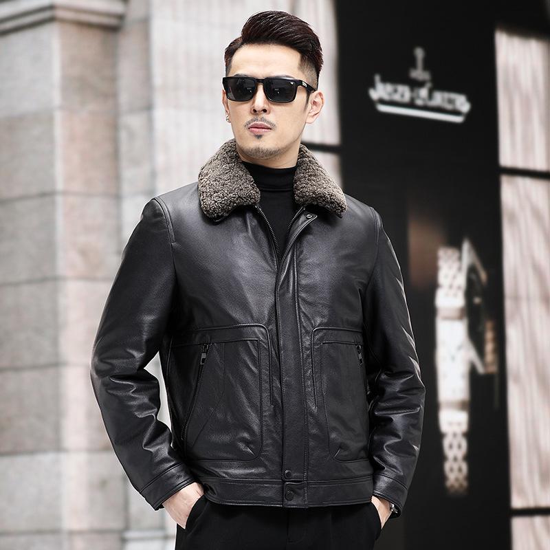 Jacket Ledermantel Fell Lederimitat Jacke Fellimitat Jacke Schwarz