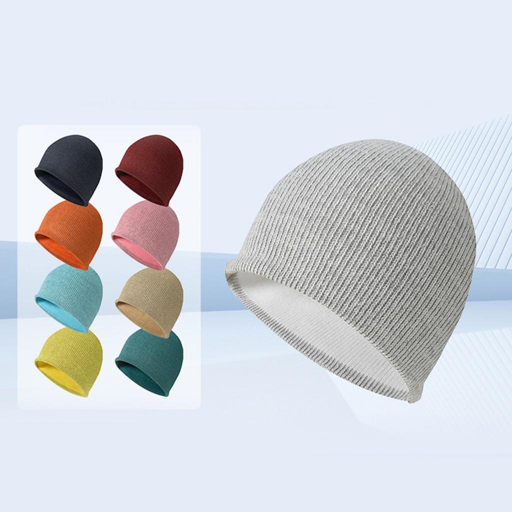 Reflective Knitted Hat for Men Women Winter Sport Unisex Cuffed Warm Winter Hat Windproof Cycling Hat for Skiing Cycling
