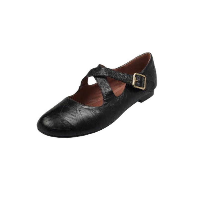 2025 Spring New Women's Leopard Horsehair Narrow Band Cross Strap Flats Round Toe Leisure Soft Comfortable Female Ballerinas Hot