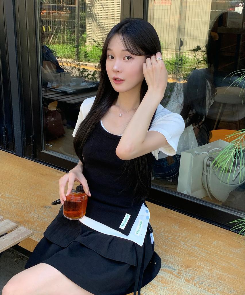 PLASMA SPHERE 2-Way Duet Mini Frill Flare Layered Wrap Skirt_ 2 Colors