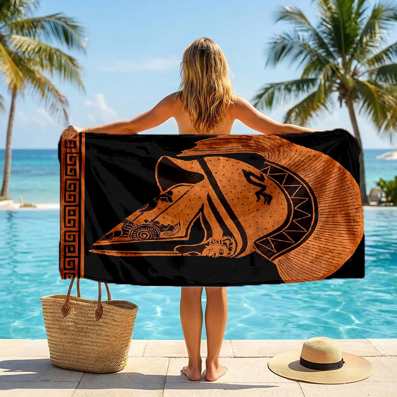 Gladiator Helmet Fashion Beach Towel: Ideal for Summer Adventures Soft, absorbent and quick drying suitable for swimming and bathing