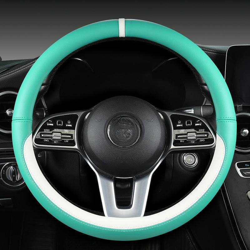 

Fashionable and simple PU car steering wheel cover, wear-resistant and sweat-absorbent, suitable for car steering wheel cover ac синий