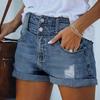 Women's Color Jeans Stretch Slim Fit Distressed Denim Shorts