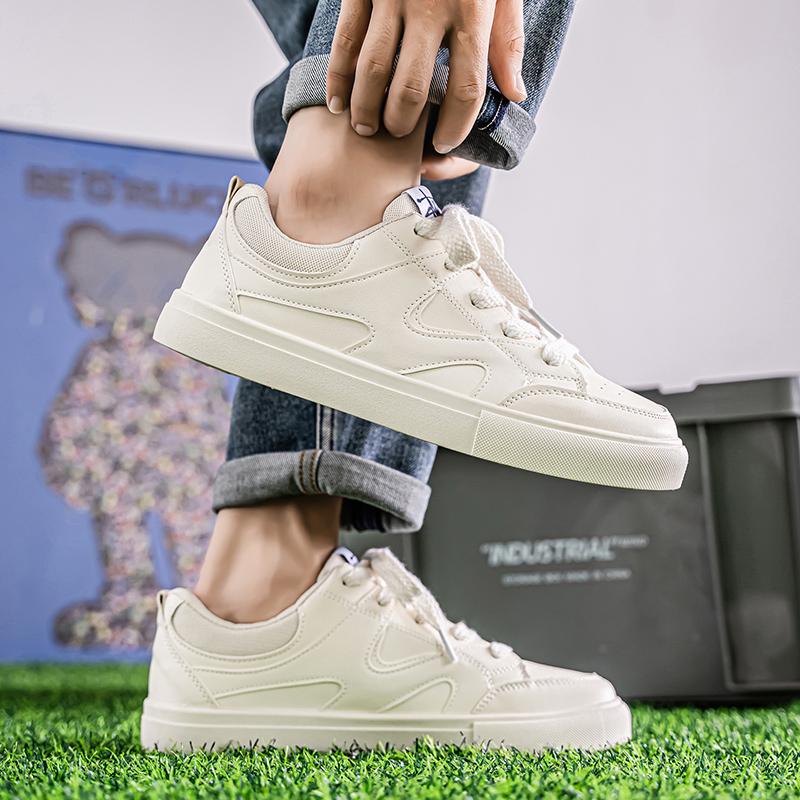 Fashionable Lace Up Men's Sports Shoes Casual Board Shoes Comfortable Outdoor New Summer Running Shoes Simple and Versatile