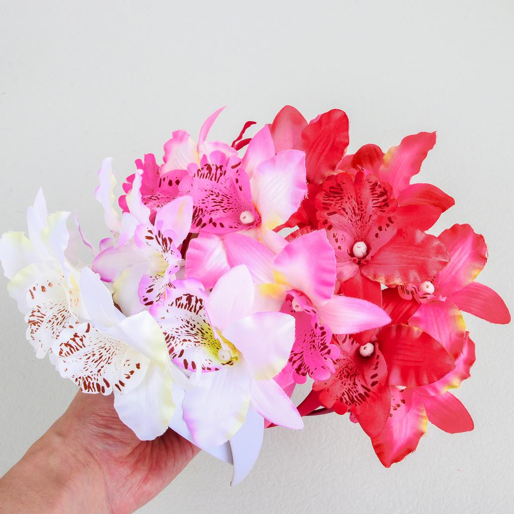 1PC Women Girls Flower Headbands Wedding Party Headdress Hair Accessories For Bridal Floral Satin Hairbands Headwear