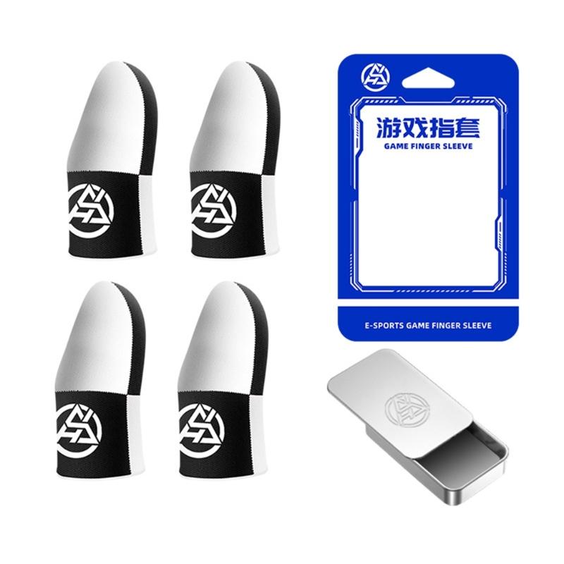 

Breathable Anti Sweat Gaming Finger Covers Protectors With Ergonomic Stitching For FPS Enhancing Shoot Game Performances чорний/білий